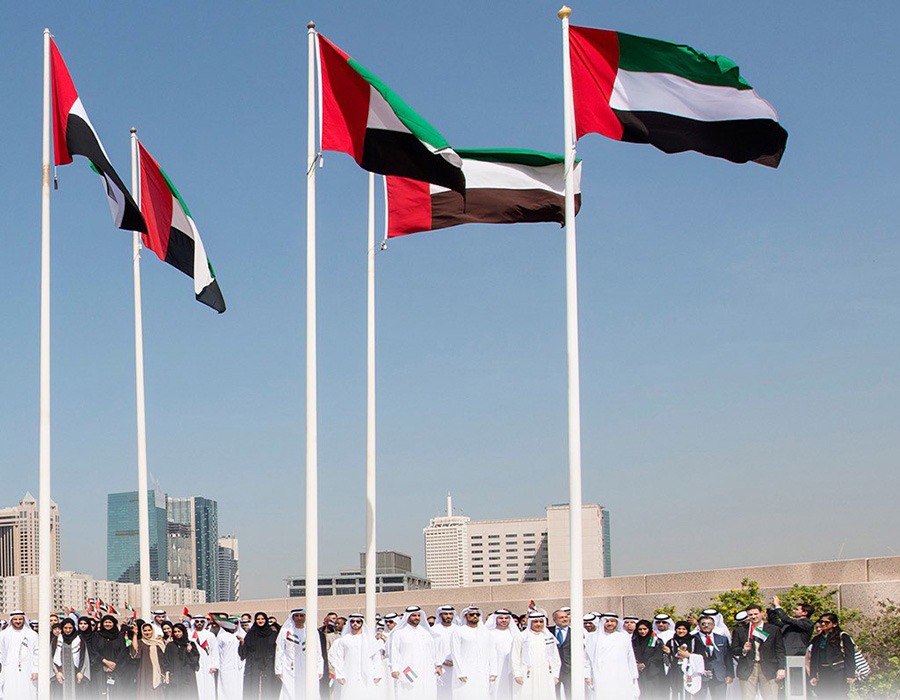 Hoisting flags printed in Dubai