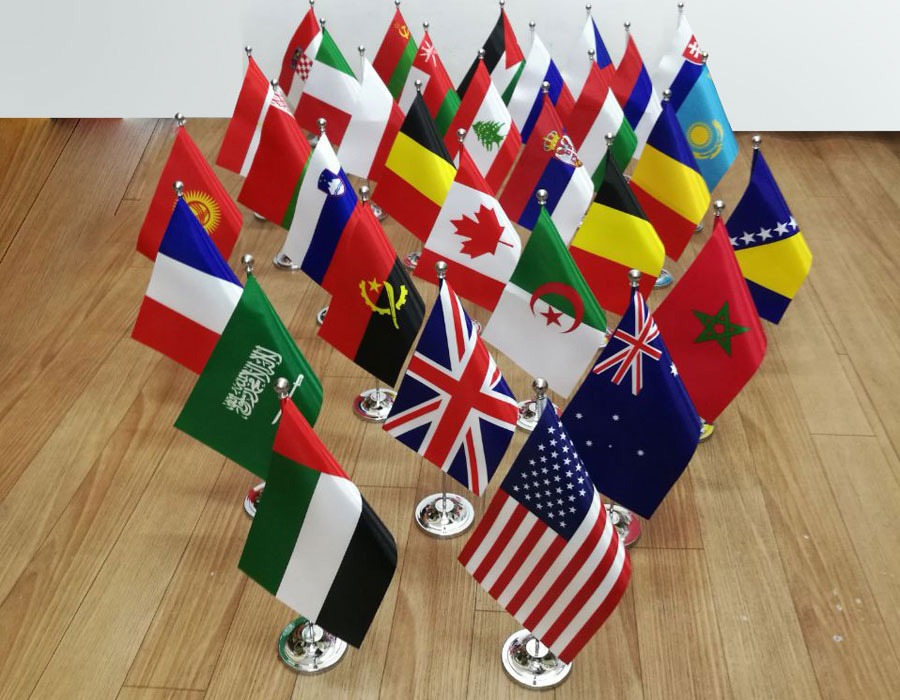 Table flags printed in Dubai