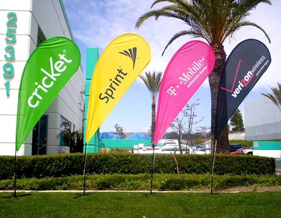 Teardrop flags printed in Dubai